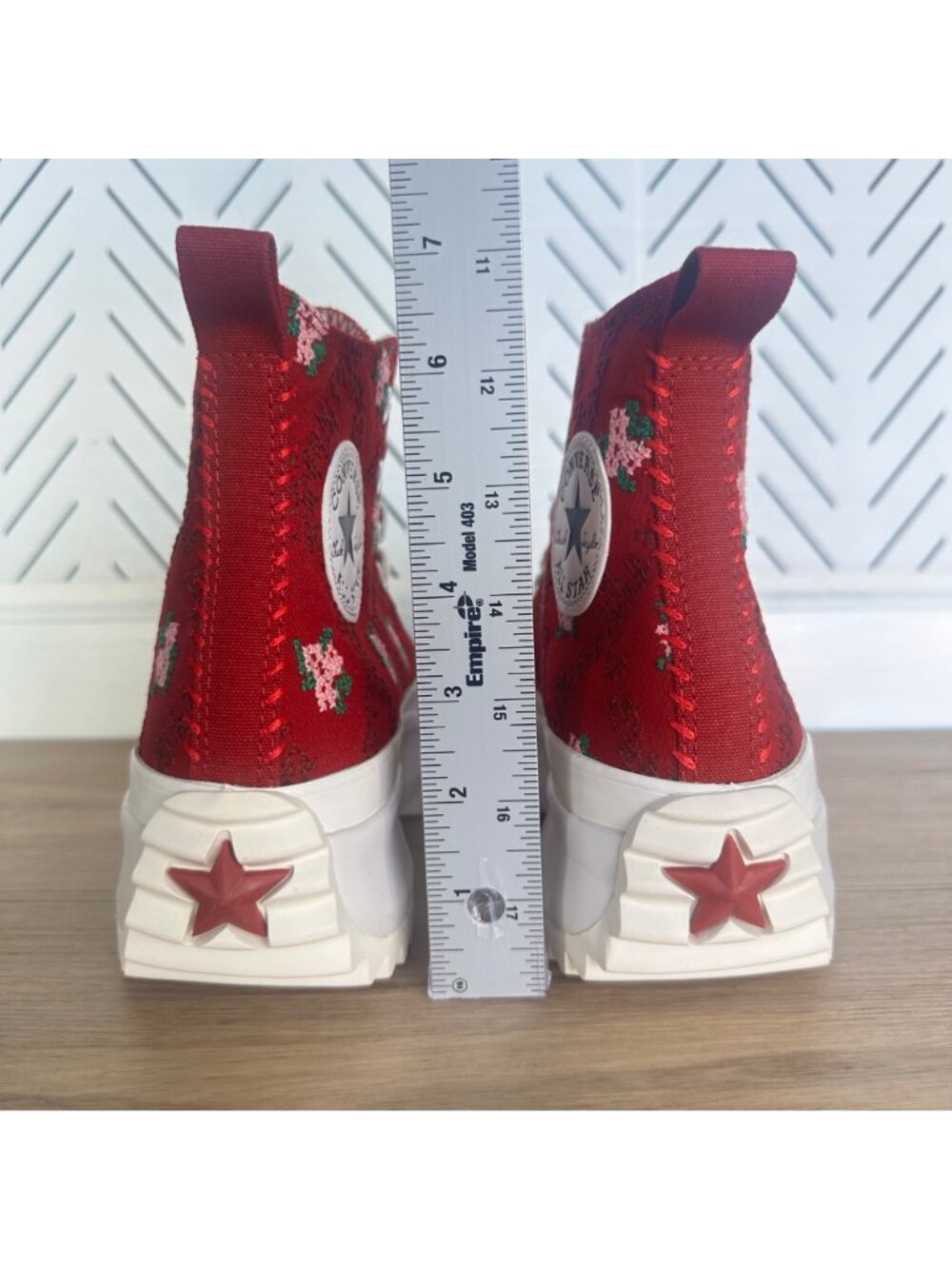 ✨Converse Run Star Hike Sz 6 Men's shoes Cross Stitch Roses Sneakers A14885C New - Picture 4 of 9